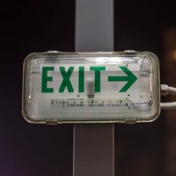 An illuminated emergency exit light