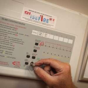 A fire risk assessment being carried out