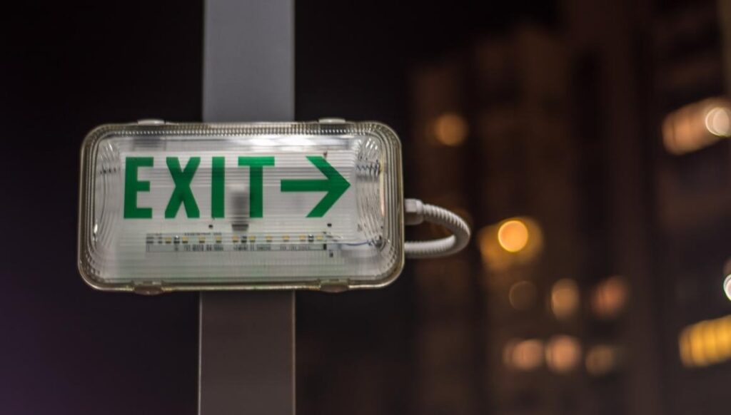 An illuminated emergency exit light
