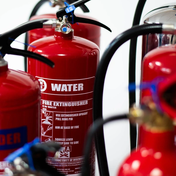 Multiple fire extinguishers of different types