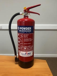 Blue dry powder fire extinguisher for Class A, B, C, D and E fires — fire extinguisher supply and servicing from Fire Alarm Systems